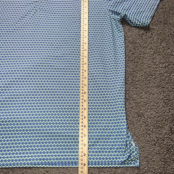 Turtleson Polo Golf Shirt Men's L Blue Geometric Polyester Performance Stretch - Picture 5 of 7